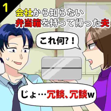 【#1】ある日会社から知らない弁当箱を持って帰った夫「冗談冗談ｗ」⇒私「何が…」